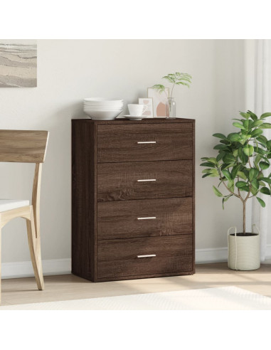 Credenza Rovere Marrone 60x31x84 cm in Legno Multistrato