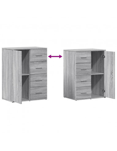 Credenza Grigio Sonoma 59x39x80 cm in Legno Multistrato