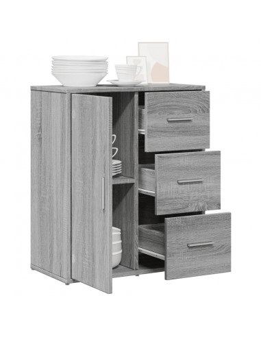 Credenza Grigio Sonoma 60x31x70cm in Legno Multistrato