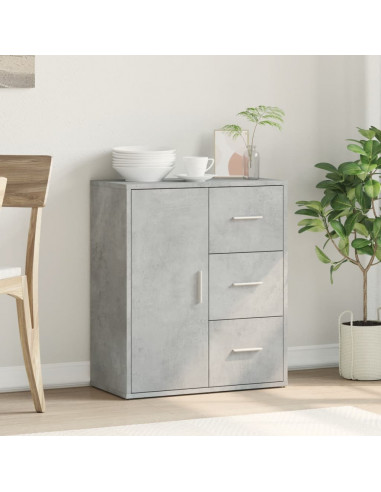 Credenza Grigio Cemento 60x31x70 cm in Legno Multistrato