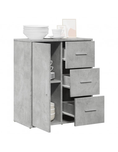 Credenza Grigio Cemento 60x31x70 cm in Legno Multistrato
