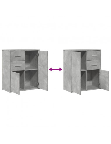 Credenza Grigio Cemento 60x31x70 cm in Legno Multistrato