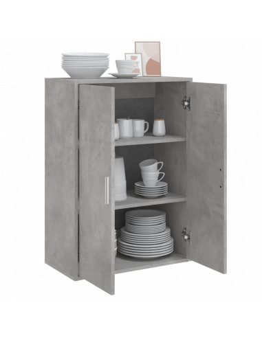 Credenza Grigio Cemento 60x31x84 cm in Legno Multistrato