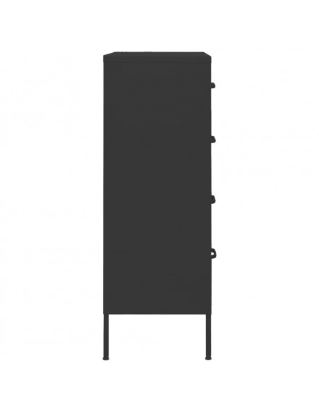 Cassettiera Nera 80x35x101,5 cm in Acciaio