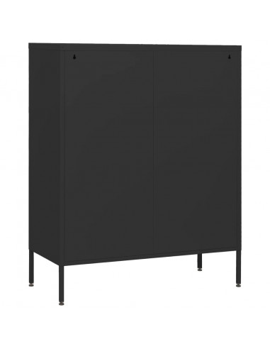 Cassettiera Nera 80x35x101,5 cm in Acciaio