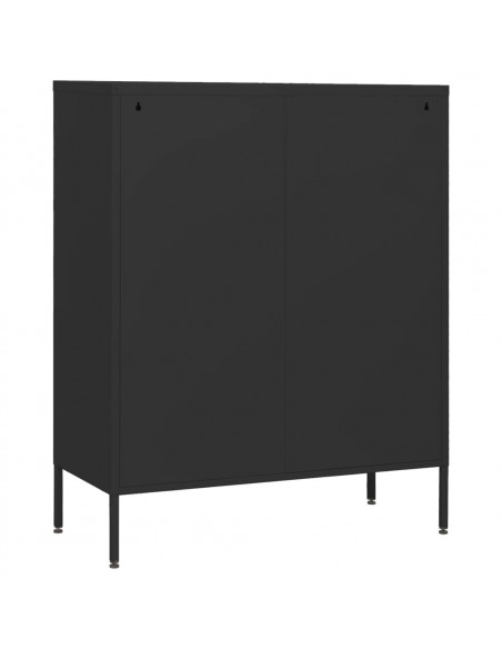 Cassettiera Nera 80x35x101,5 cm in Acciaio
