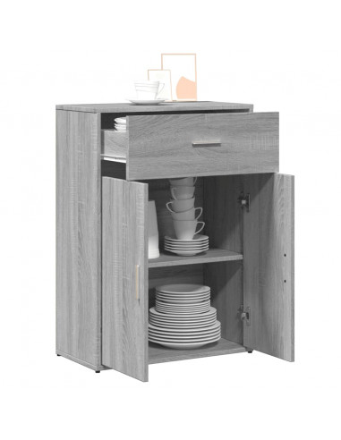 Credenza Grigio Sonoma 60x30x84 cm in Legno Multistrato