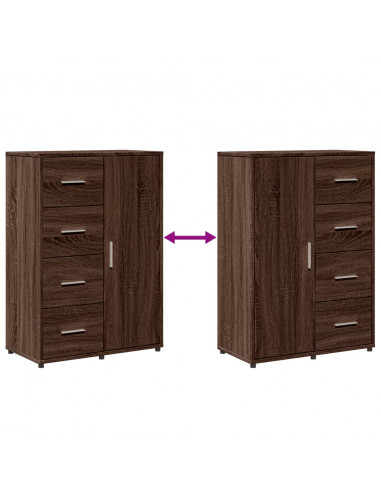 Credenza Rovere Marrone 60x31x84 cm in Legno Multistrato