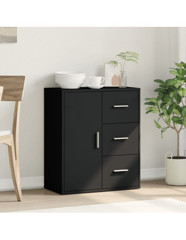 Credenza Nero 60x31x70 cm in Legno Multistrato