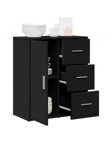 Credenza Nero 60x31x70 cm in Legno Multistrato