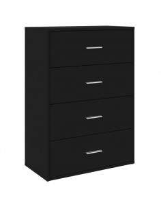 Credenza Nera 60x31x84 cm in Legno Multistrato 2