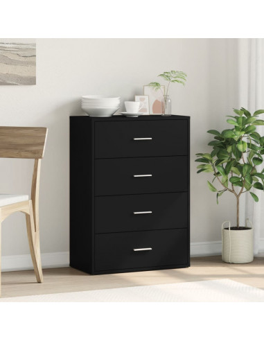 Credenza Nera 60x31x84 cm in Legno Multistrato