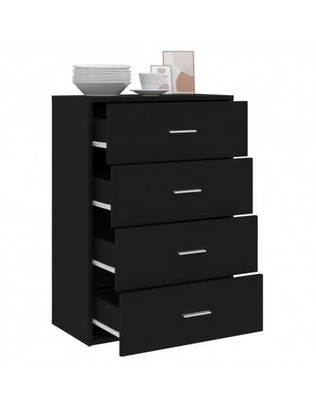 Credenza Nera 60x31x84 cm in Legno Multistrato