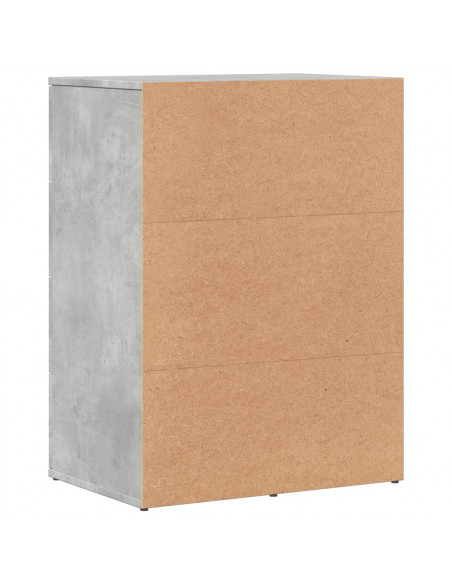 Credenza Grigio Cemento 59x39x80 cm in Legno Multistrato