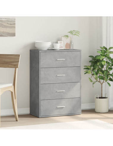 Credenza Grigio Cemento 60x31x84 cm in Legno Multistrato