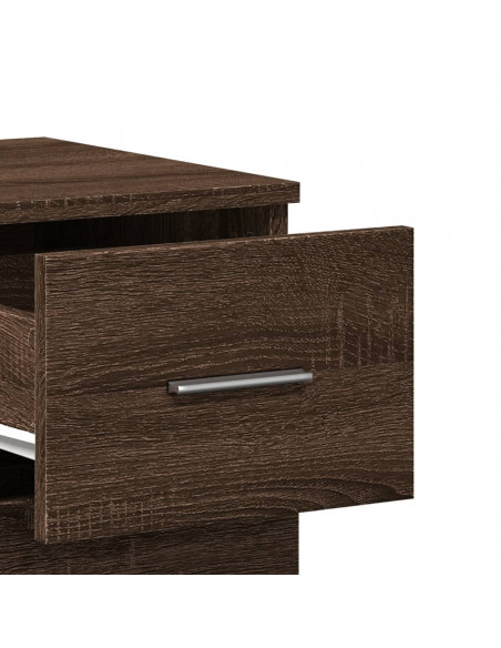 Credenza Rovere Marrone 59x39x80 cm in Legno Multistrato