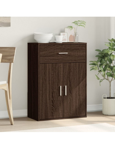Credenza Rovere Marrone 60x30x84 cm in Legno Multistrato