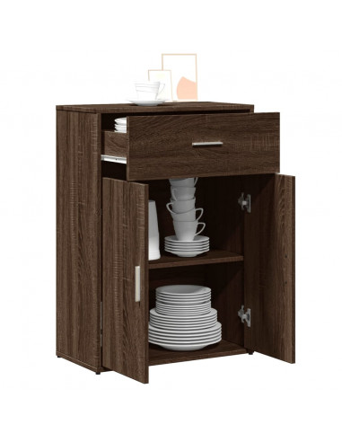 Credenza Rovere Marrone 60x30x84 cm in Legno Multistrato