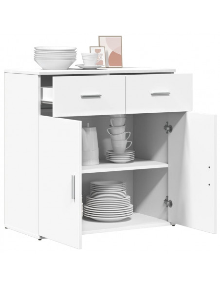Credenza Bianca 79x38x80 cm in Legno Multistrato