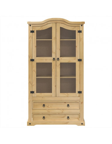 Vetrina Corona 99x43x187 cm in Legno Massello di Pino