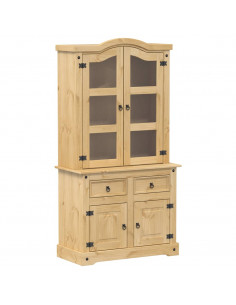 Vetrina Corona 100x48,5x179 cm in Legno Massello di Pino 2