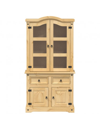 Vetrina Corona 100x48,5x179 cm in Legno Massello di Pino