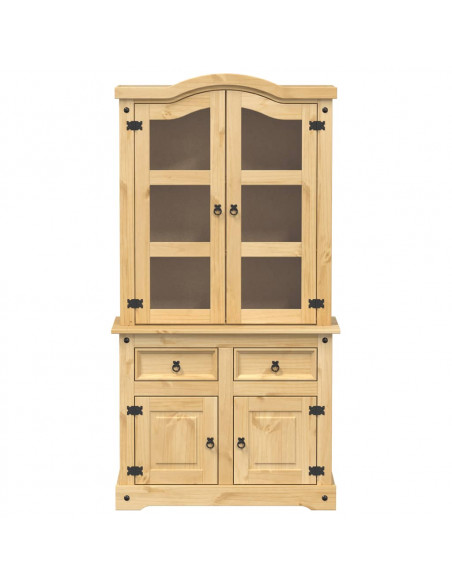 Vetrina Corona 100x48,5x179 cm in Legno Massello di Pino
