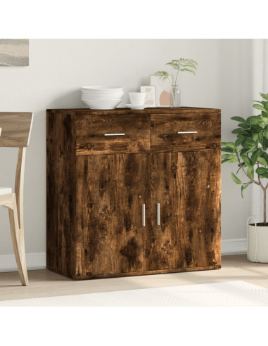 Credenza Rovere Fumo 79x38x80 cm in Legno Multistrato