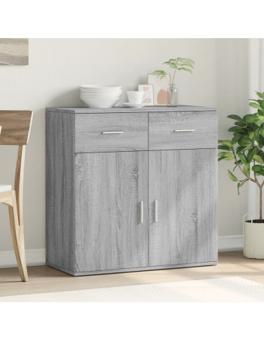 Credenza Grigio Sonoma 79x38x80 cm in Legno Multistrato