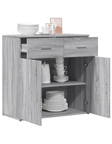Credenza Grigio Sonoma 79x38x80 cm in Legno Multistrato