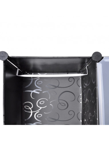 Armadietto Modulare 14 Scomparti Nero e Bianco 37x146x180,5 cm