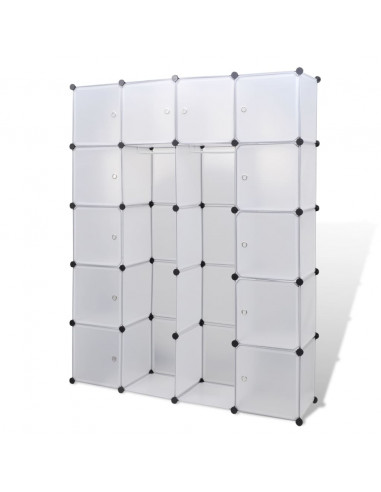 Armadietto Modulare 14 Scomparti Bianco 37 x 146 x 180,5 cm