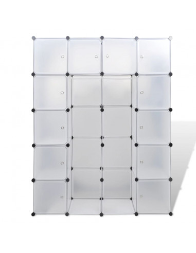 Armadietto Modulare 14 Scomparti Bianco 37 x 146 x 180,5 cm