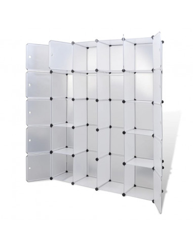 Armadietto Modulare 14 Scomparti Bianco 37 x 146 x 180,5 cm