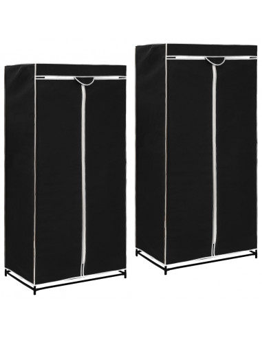 Armadio 2 pz Nero 75x50x160 cm