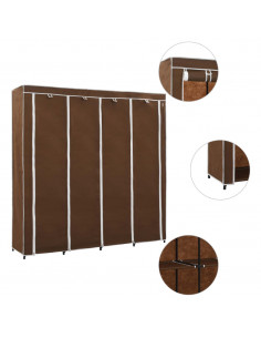 Guardaroba con 4 Scomparti Marrone 175x45x170 cm 2