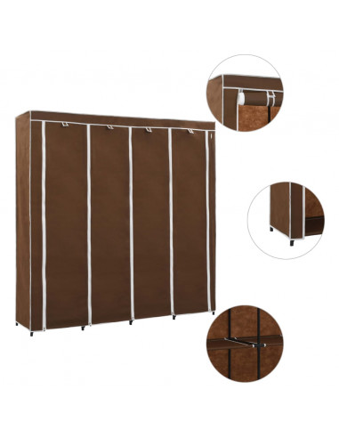 Guardaroba con 4 Scomparti Marrone 175x45x170 cm