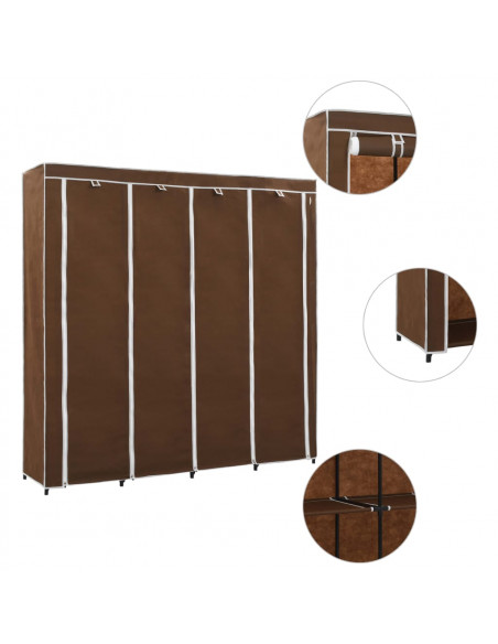 Guardaroba con 4 Scomparti Marrone 175x45x170 cm