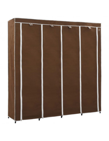 Guardaroba con 4 Scomparti Marrone 175x45x170 cm