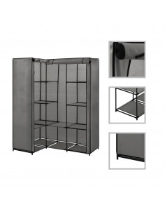 Armadio Angolare Grigio 130x87x169 cm 2