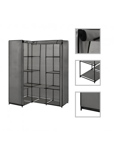 Armadio Angolare Grigio 130x87x169 cm