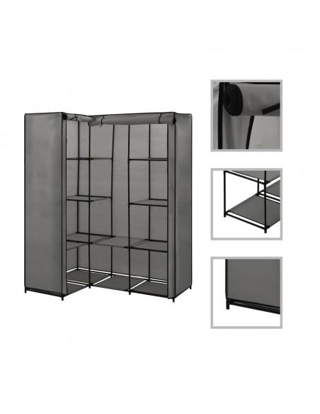 Armadio Angolare Grigio 130x87x169 cm