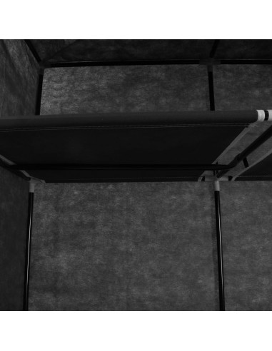 Armadio con Scomparti e Aste Nero 150x45x175 cm in Tessuto