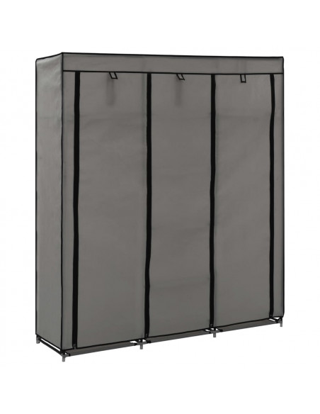 Armadio con Scomparti e Aste Grigio 150x45x175 cm in Tessuto