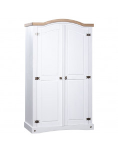 Armadio in Legno di Pino Messicano Corona 2 Ante Bianco 2