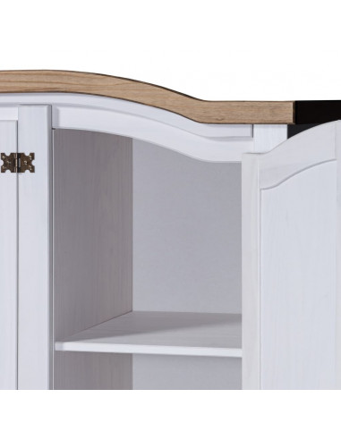 Armadio in Legno di Pino Messicano Corona 3 Ante Bianco