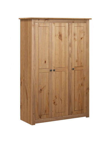 Armadio a 3 Ante 118x50x171,5cm Legno di Pino Panama Range