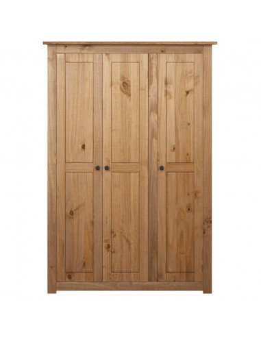 Armadio a 3 Ante 118x50x171,5cm Legno di Pino Panama Range