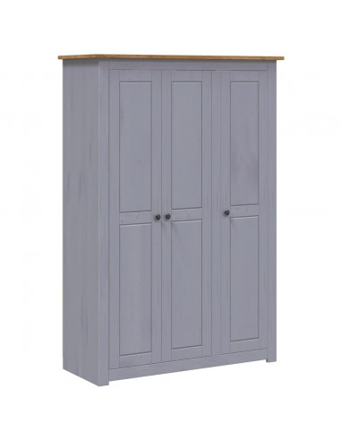 Armadio a 3 Ante Grigio 118x50x171,5cm in Pino Panama Range