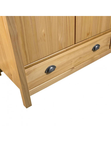 Armadio a 3 Ante Hill 127x50x170cm Legno Massello di Pino